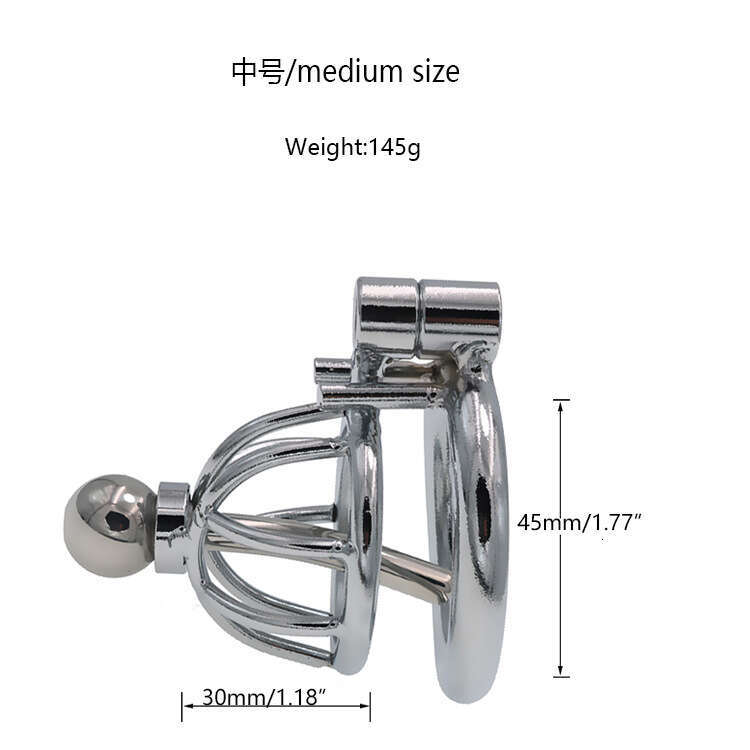 Chastity device, chastity lock, metal penile cage with conduit, men wearing adult products when going out, sex toy restraint