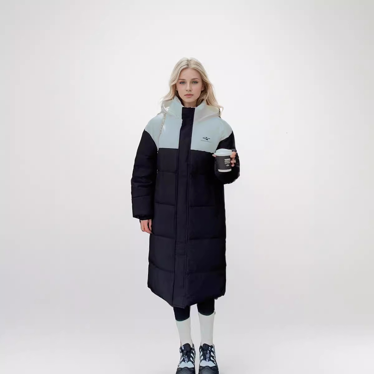 Puffer Jacket Sports Trend Plus Size Mens and Womens Clothing Korean Couple Down Cotton Jacket Womens Loose Hooded Mid Length Jacket