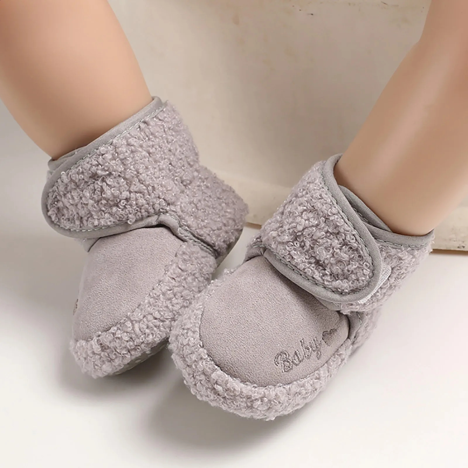 Warm girls boys toddlers baby shoes anti slip socks winter thick warm 240925