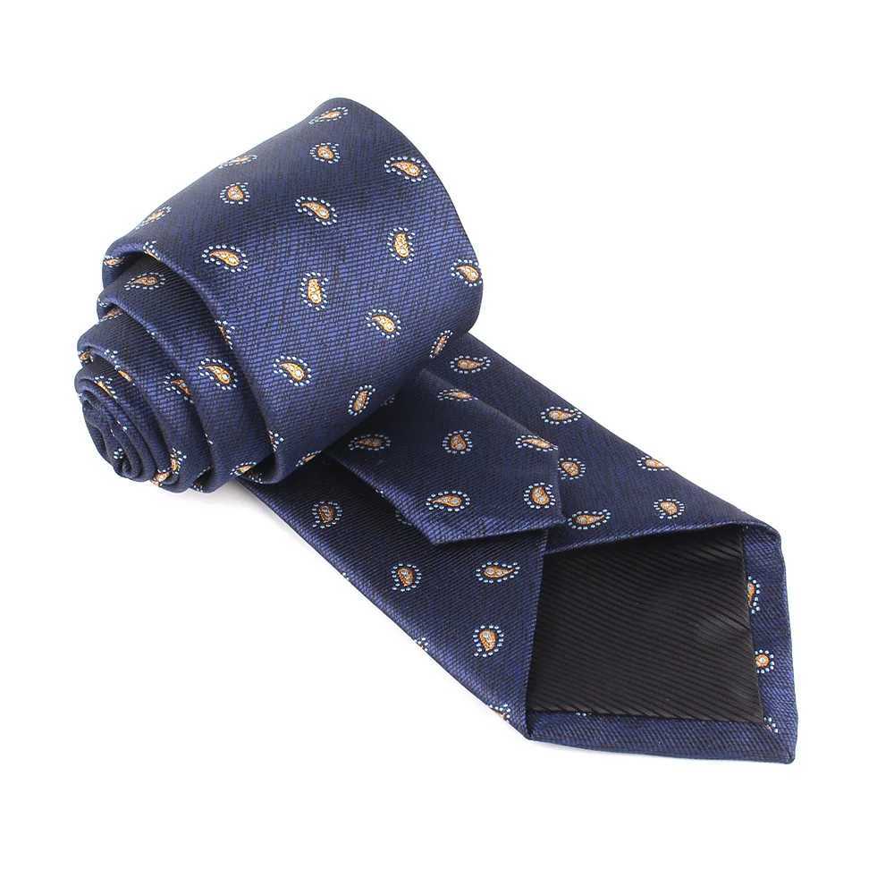Navy Blue Mens Tie Set Mens Tie Wedding Tie Grossman Fashion Flower Paisley Tie Mens Literary Quality Good Gift Y240925
