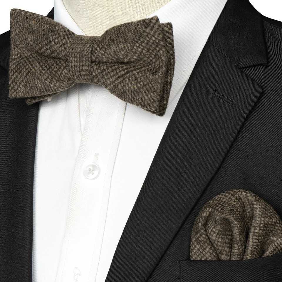 EASTEPIC Cashmere Necklace Double Layer Thick Bow Mens Hanki Set Wool Accessories Warm Color Wedding Gift Winter Party Y240925
