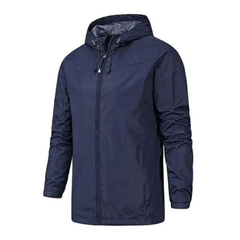 Spring and autumn chargeable mens thin hooded windproof jacket windproof and waterproof for outdoor travel Y240925