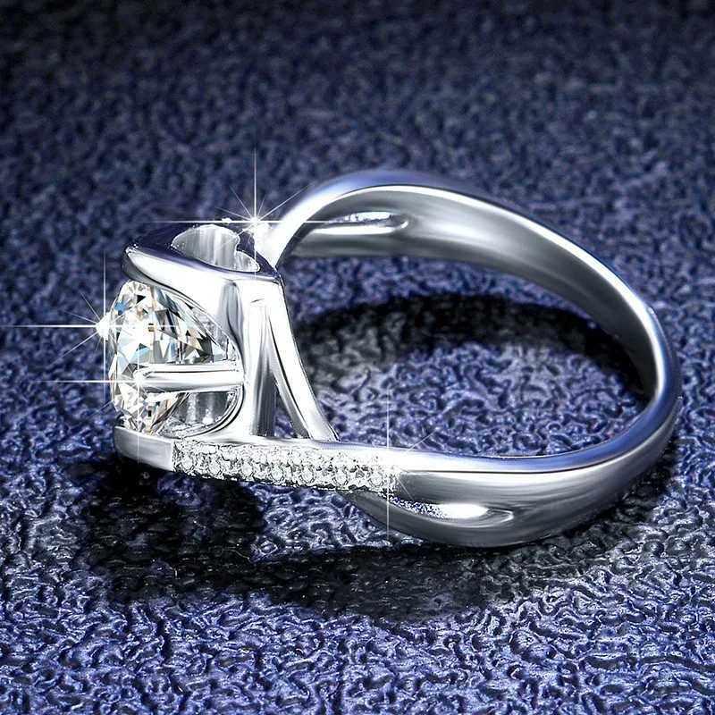 100% genuine 0.5/1ct Carat womens solid PT950 white gold ring luxury moissanite diamond wedding ring W240925