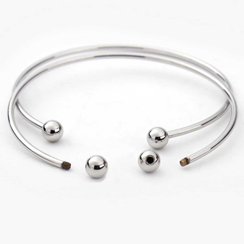 1-5pcs/Lot Metal Adjustable Opening Bangle Cuff Bracelets End with Bead Charms for DIY Jewelry Making Women Men Handmade GiftsX240925