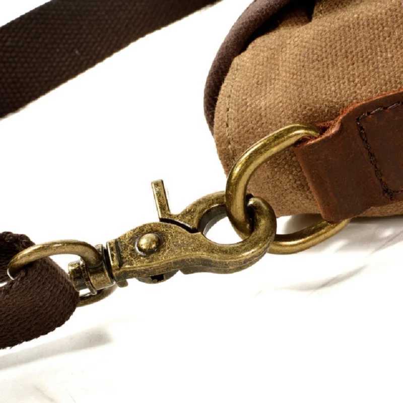 Oil Wax Canvas Leather Crossbody Bag Unisex Military Vintage Messenger Bags Shoulder Bag for men 2023 Casual Travel Bags Z240924
