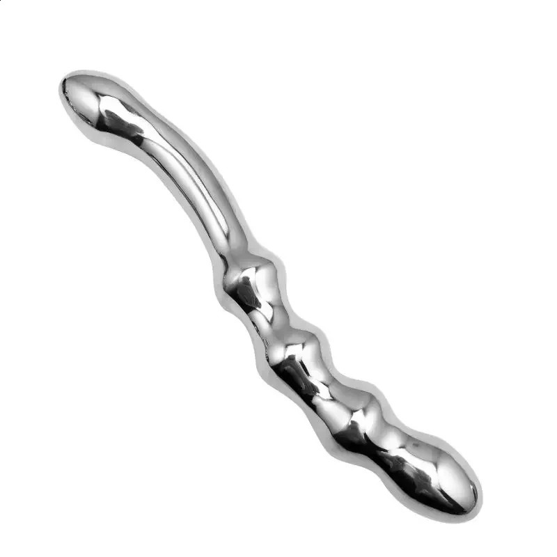 Stainless Steel Double Large Butt Plug Fake Dildo G Spot Metal Anal Beads Plug P-spot Prostate Massager Stick Vaginal Sex Toy 240914