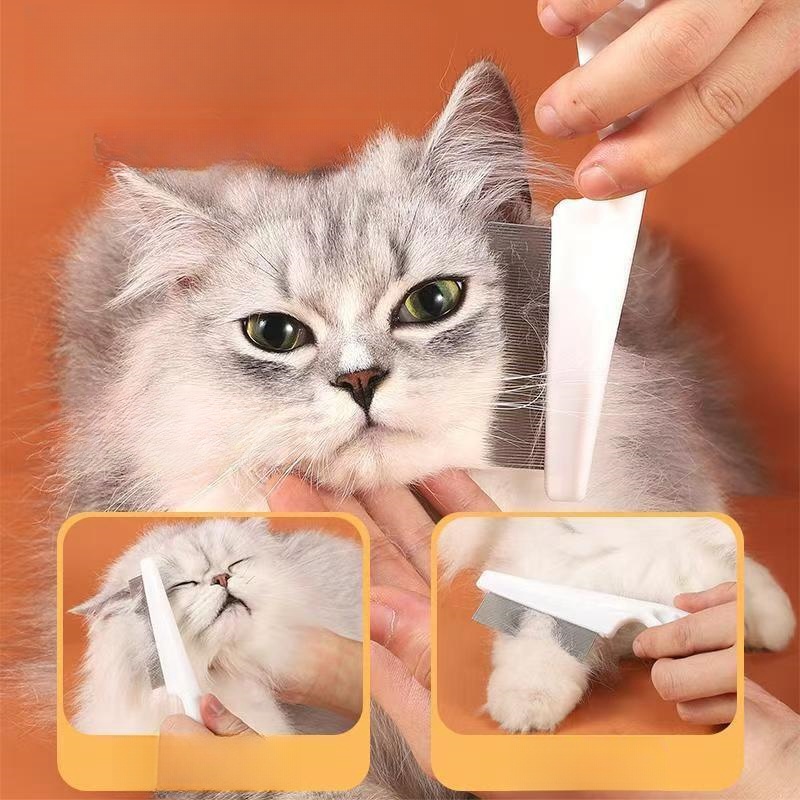 Pet cat and dog flea grooming stainless steel comb