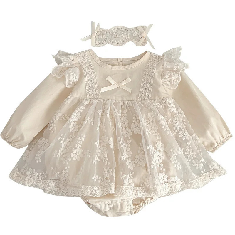 2014 SpringSummer Girl One Piece Onesie Korean style Small Lace Long Sleeve jumpsuit 240925