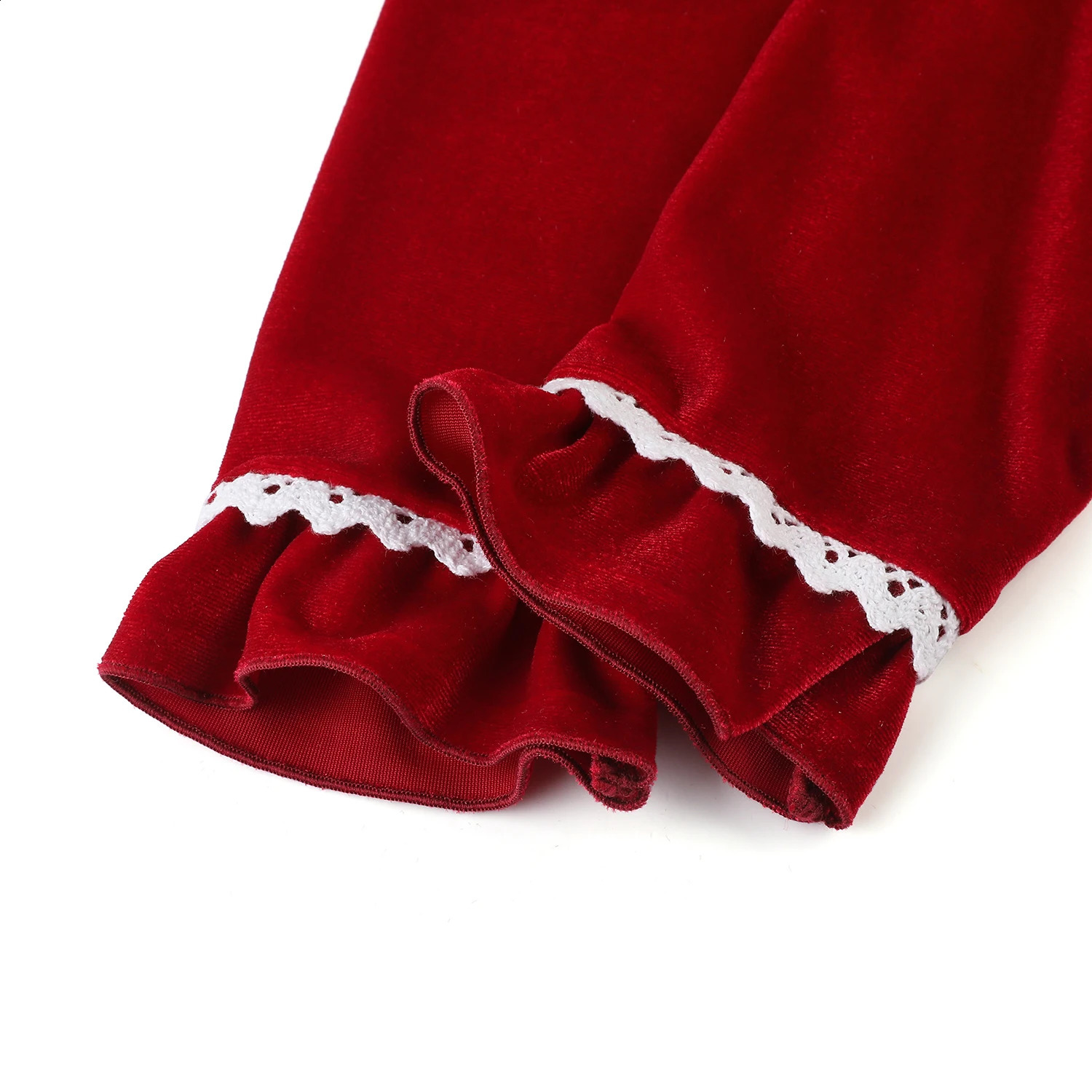 Baby red velvet pyjamas ruffle kids boy and girl family matching Christmas pajamas sets 240921