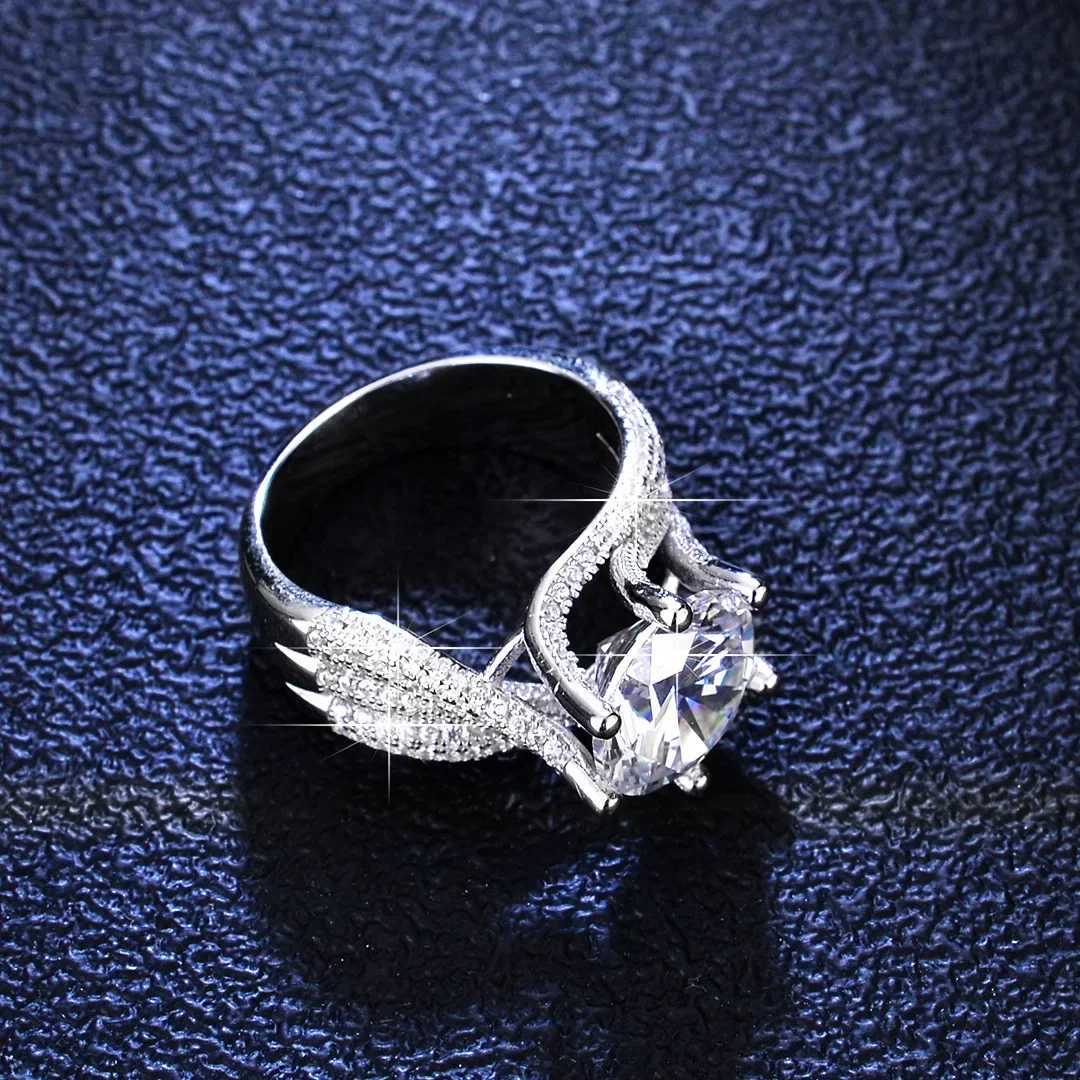 Luxury platinum Pt950 18k 5-carat all Mo silica diamond ring womens D-color jewelry wedding engagement ring gorgeous W240925