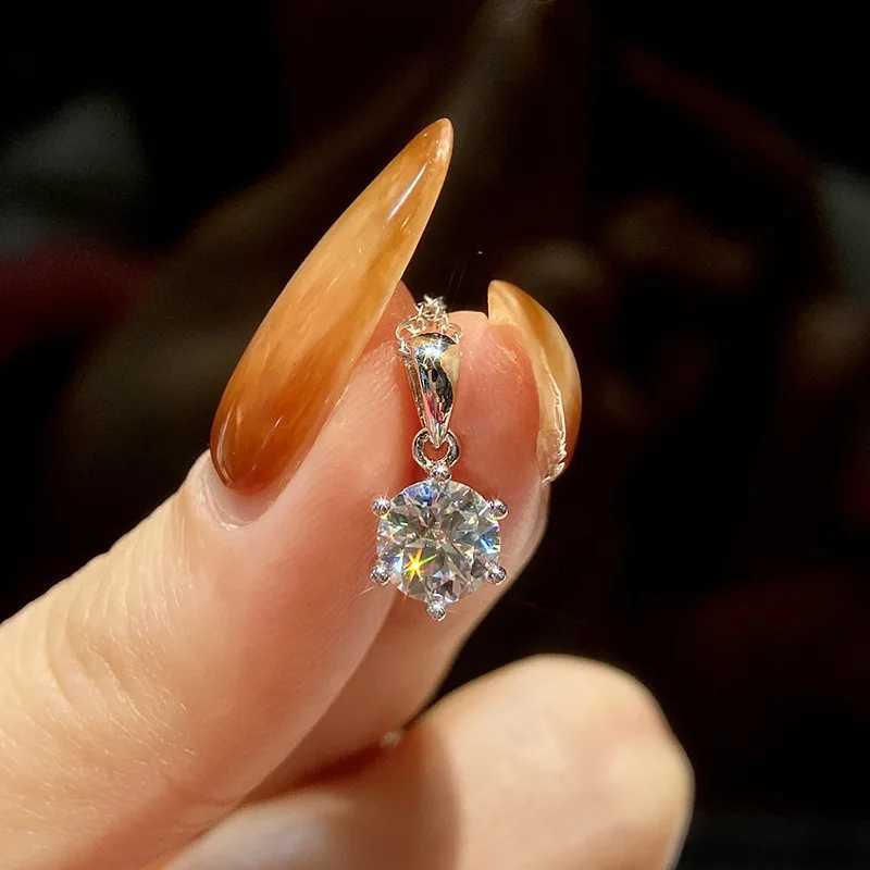 GRA Certified Moissanite Pendant Necklace D Color Lab Diamond Real S925 Sterling Silver Six Prong Pendant Fine Jewelry for WomenX240924