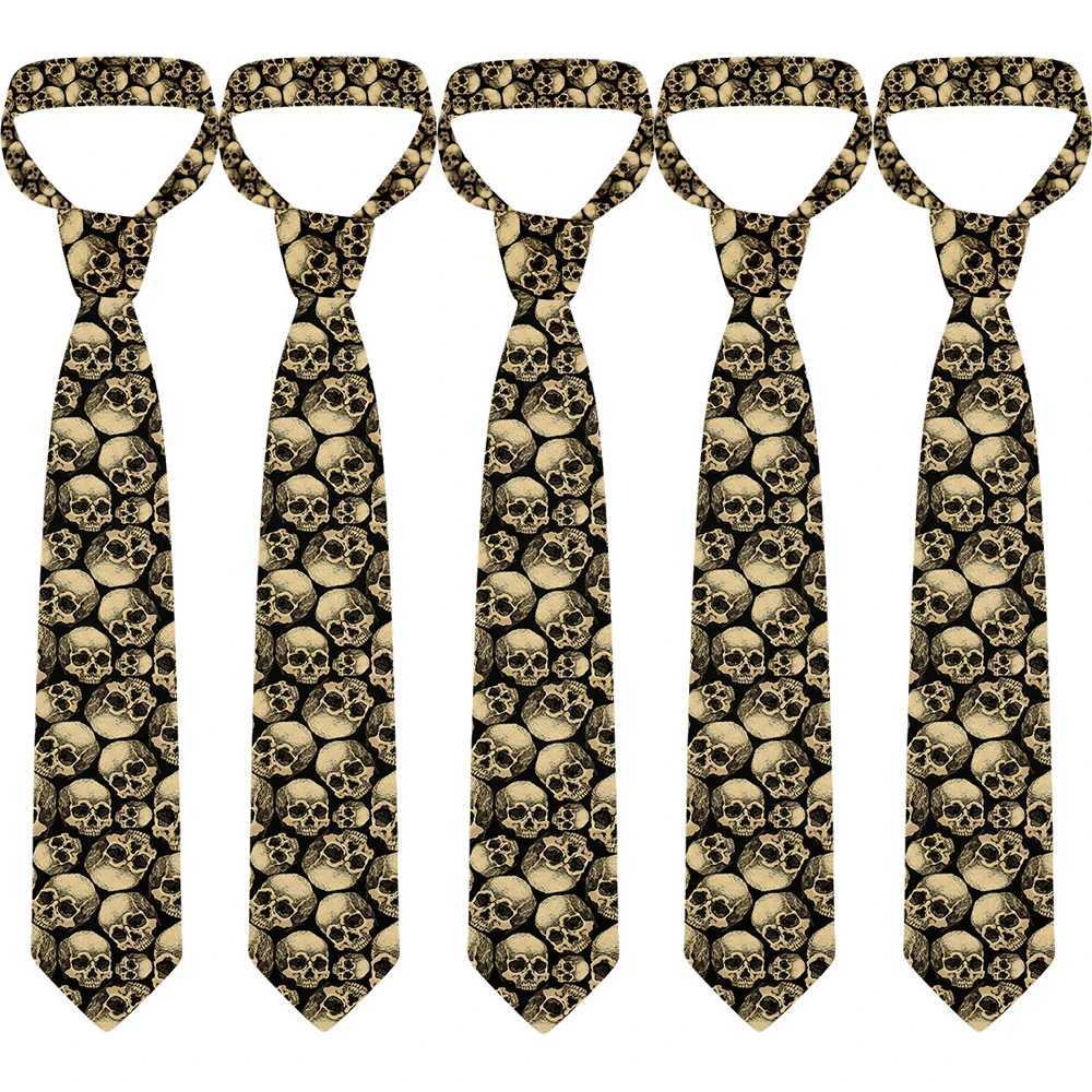 New SKL Rock Tie 3D Printed Fashionable Polter 8cm Classic Tie for Mens Daily Wedding Dress Y240925