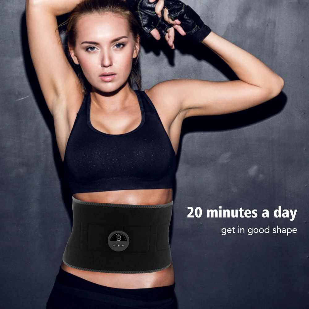 EMS electric abdominal slimming belt waist belt intelligent abdominal muscle stimulator abdominal trainer fitness and weight loss fat burning 240919