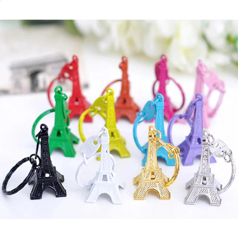 20 pieces of metal keychains 3D Paris Tower keychains French travel souvenirs promotional gifts 240924