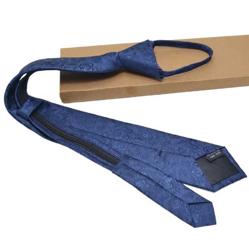 Mens Zipper Tie Lazy Tie Fashion 6cm Mens Business Collar Slim Narrow Party Wedding Collar Corbatas para hbre Y240925