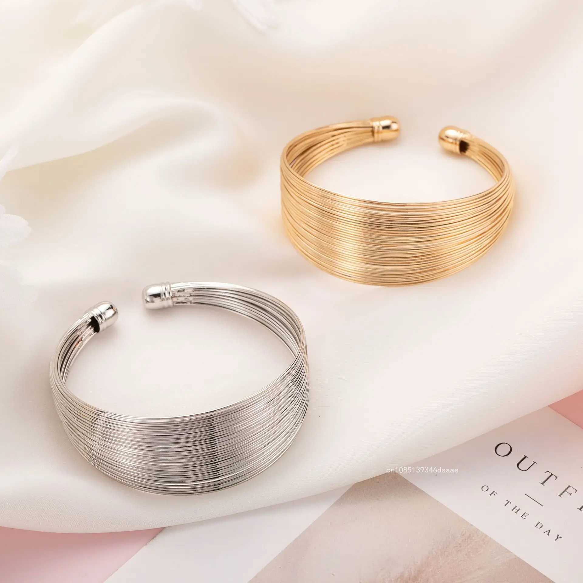 Multi-layer Circular Opening Bracelets 2024 for Women Silver Gold Color Party Holiday Gift Fashion Jewelry AccessoriesX240925