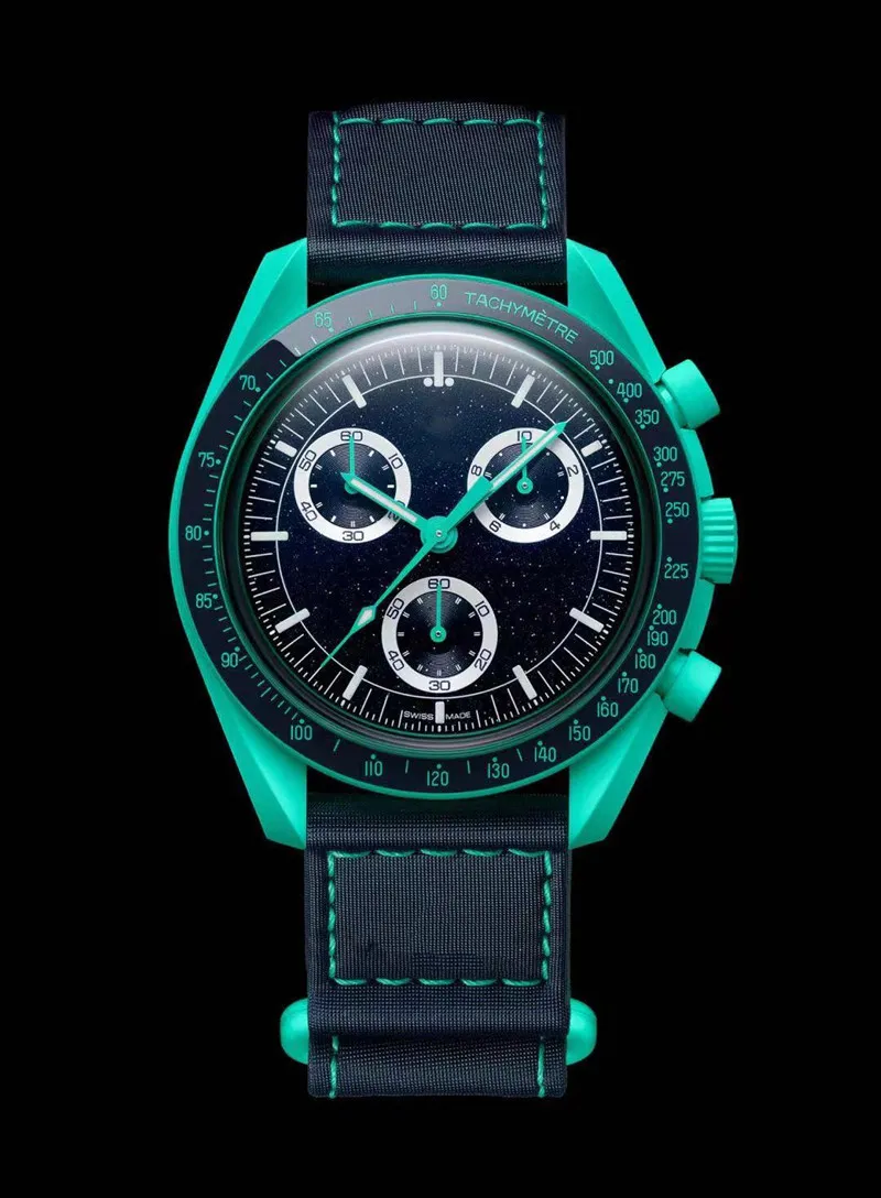 188 New Watch Blue Moon Phase Watch Automatic Quartz Watch Men's and Women's waterproof glow-in-the-dark high-quality leather watch Moon Watch