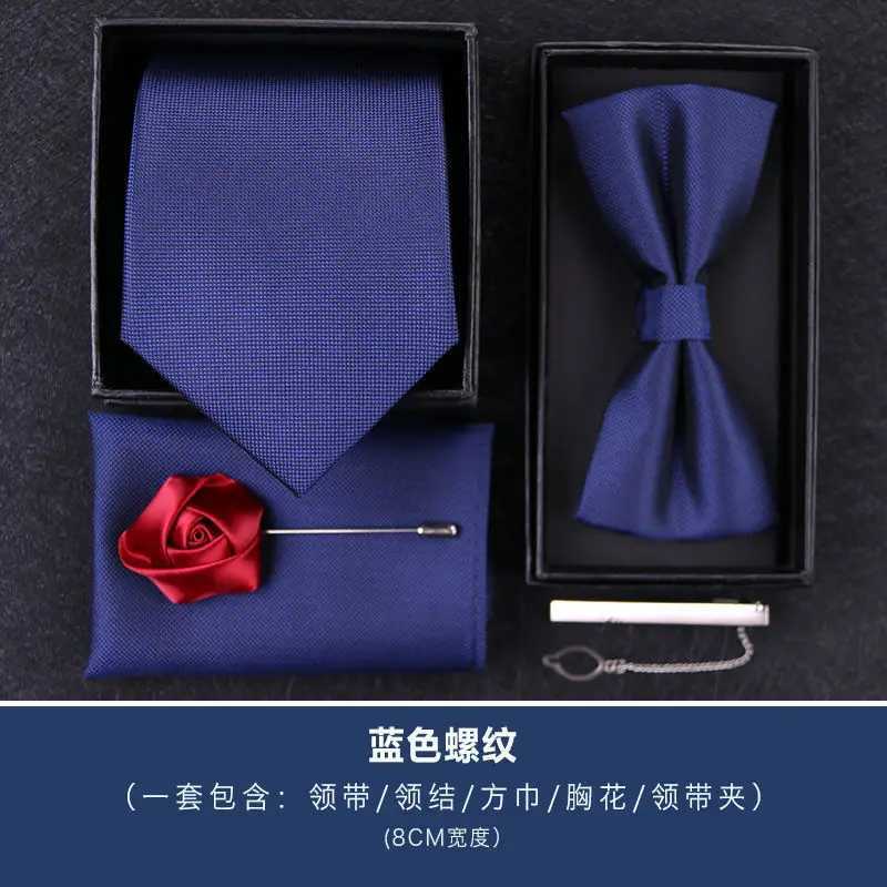 Mens Tie Set Mens Tie 5 Set Formal Set Professional Color Fashion Korean Business Edition Stripe Wedding Gro Gift Box Y240925
