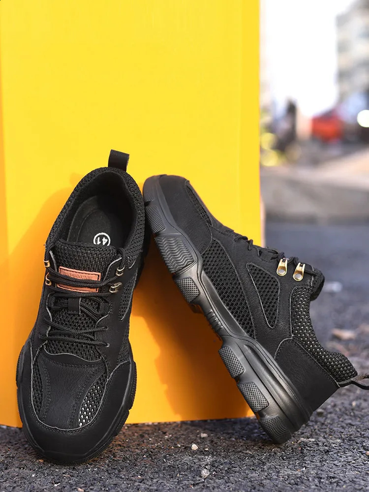 Lightweight Breathable Work Safety Shoes Men Anti-smashing Steel Toe Safety Boots Indestructible Work Sneakers 240924