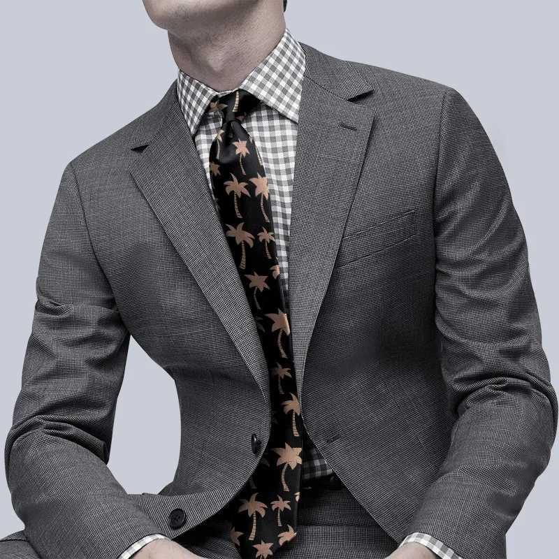 Daisy Printed Mens Tie 8cm Ultra Thin Collar Fashion Shirt Accessories Daily Wearing Tie Wedding Party Gift Mens Tie Y240925