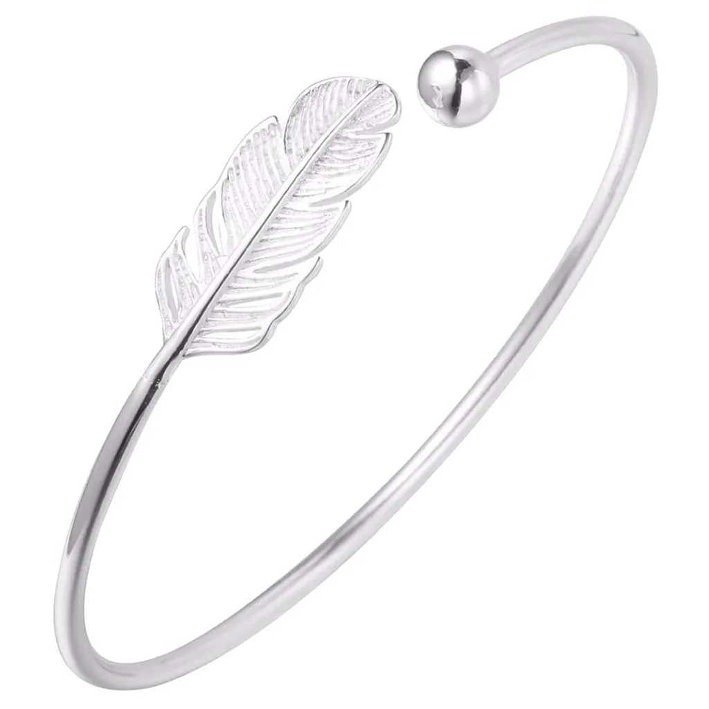 Womens Angel Feather Adjustable Cuff Bracelet Wedding on Hand Love Designer Adjustable Open Bracelet Bangle for Women NewX240925
