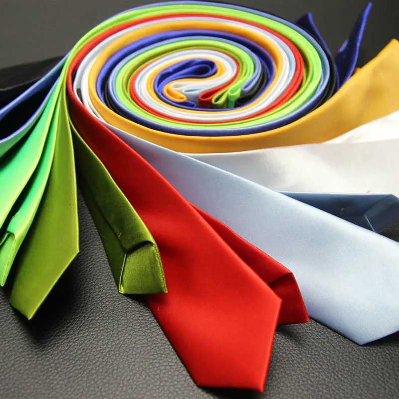 Fashion 5CM Skinny Slim Narrow Ties for man Solid Color Black Red Blue Patterns Necktie For mens Neck Tie Neckwear X2504071