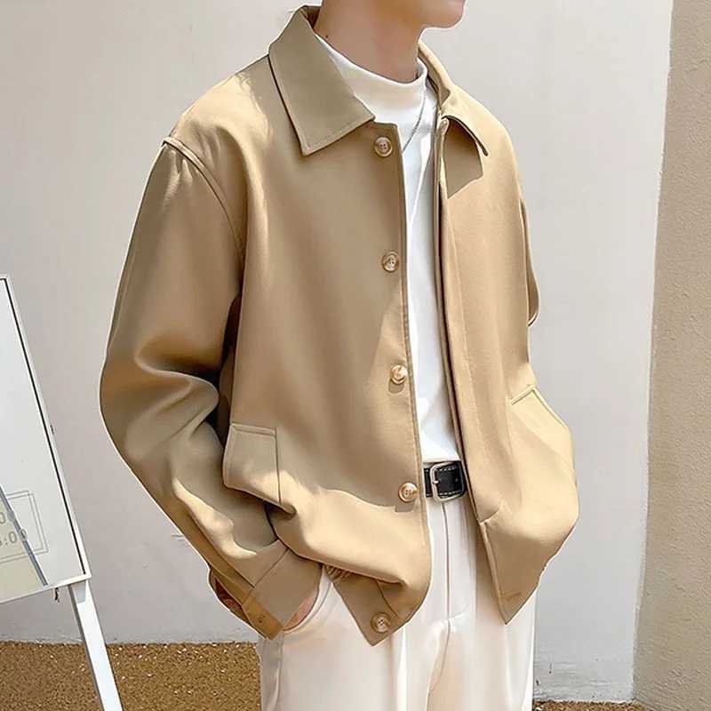 New autumn fashion trend casual and simple polo workwear short style light and mature style casual and loose style mens jacket and jacket Y240925
