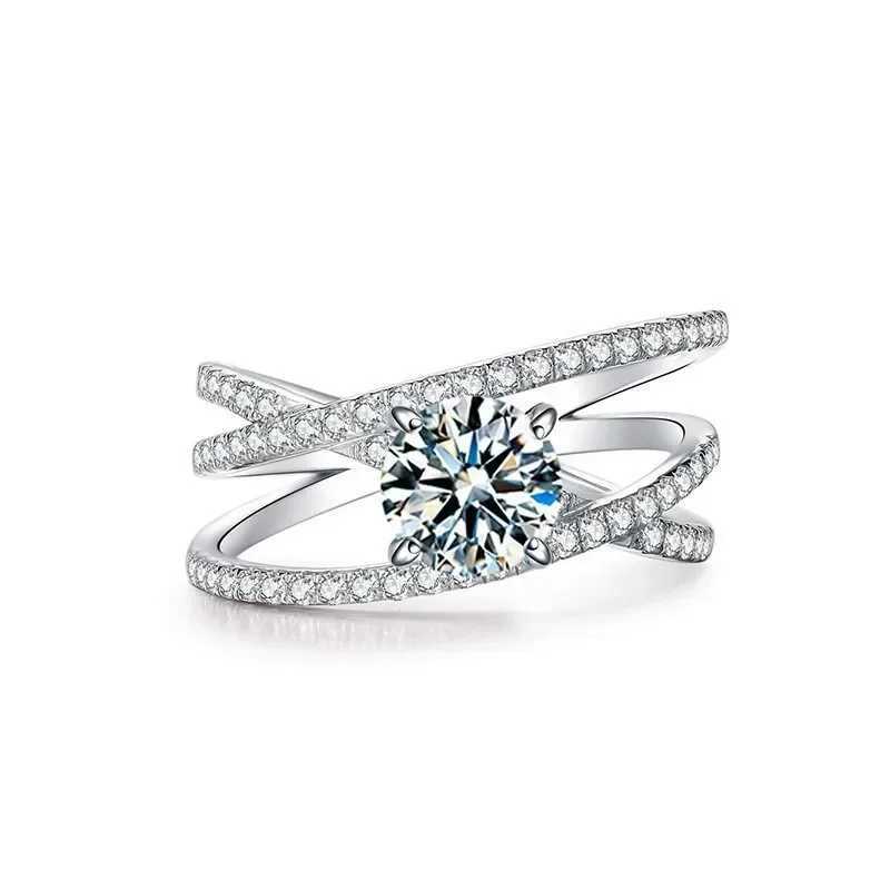 Moissanite Diamond Engagement Ring Womens Three Lives Three Worlds Wedding Ring Platinum PT950 Jewelry W240925