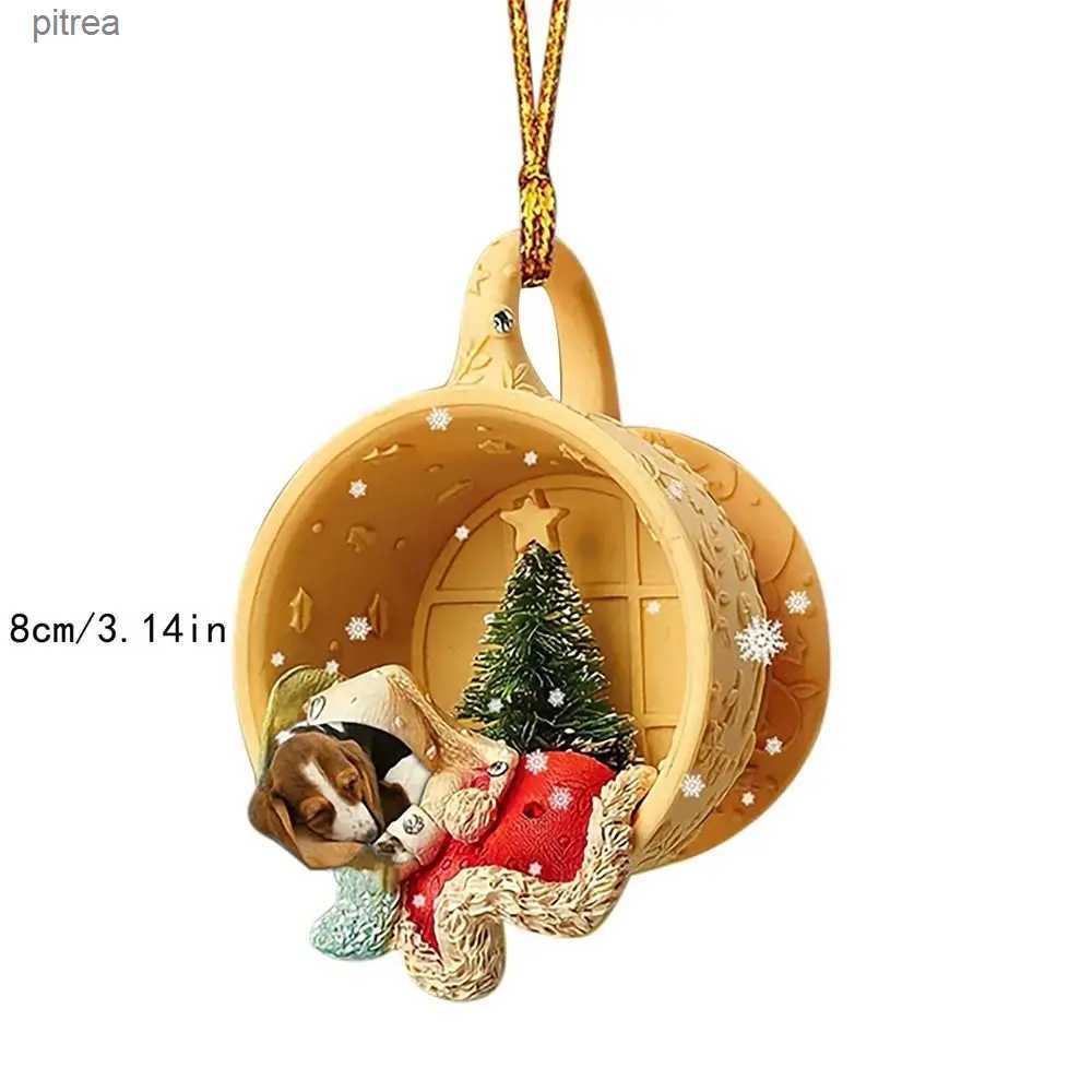 Decorations 1 tree cute dog animal pendant celebrating the New Year holiday party supplies Christmas gift y240