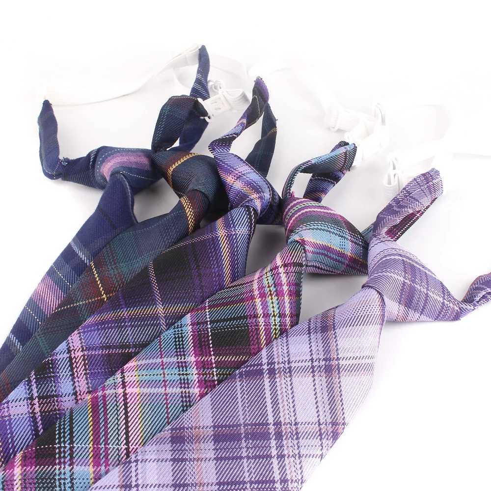 Mens casual plain collar set for boys and girls slim mens collar Gravatas simple lazy student tie Y240925