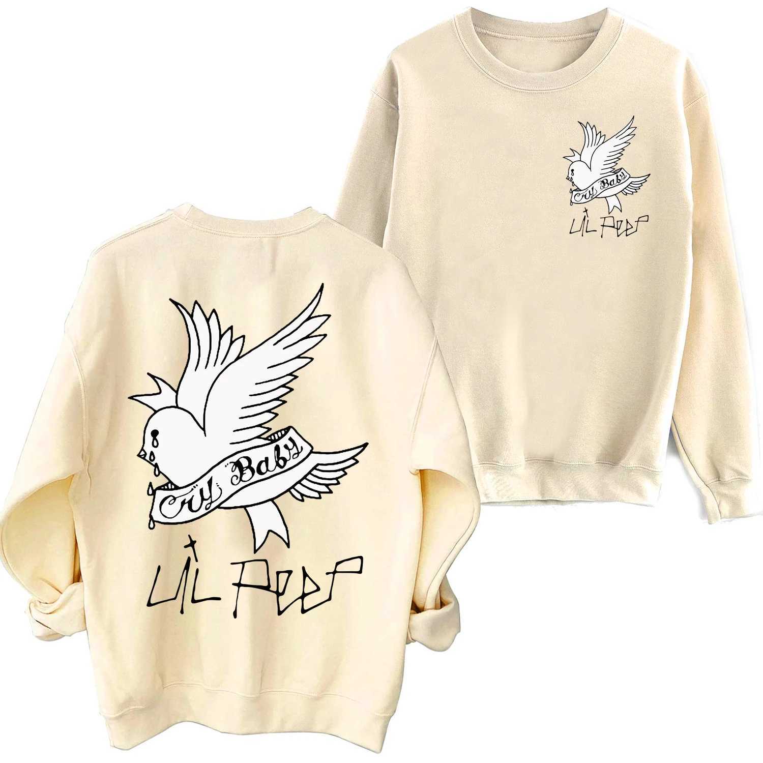 Lil Peep Cry Baby Sweatshirt Harajuku Hip Hop Round Neck Long Sleeve Oversized Hoodie Fans GiftX240925