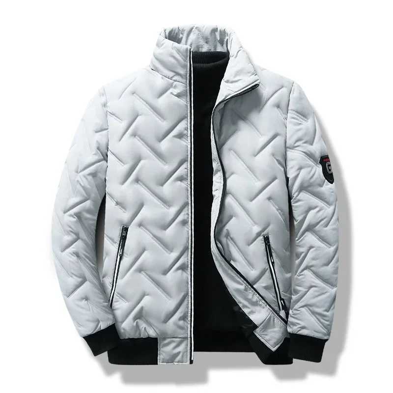 Mens winter new standing collar cotton dress casual short trend thick warm baseball cool jacket Y240925