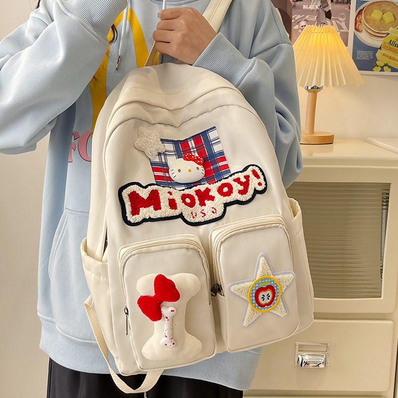 2024 New Korean Edition Youth Large Capacity Women's Backpack Shoulder Bag