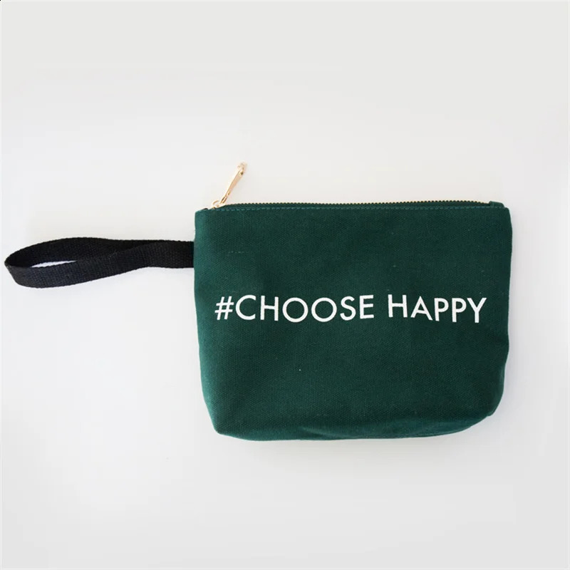 100 piecesbatch Fashion Zipper Personal Printing Small Makeup Bag Organizer Cotton Canvas 240923