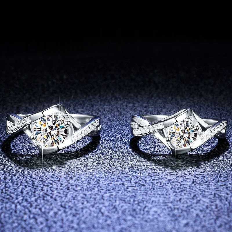 100% genuine 0.5/1ct Carat womens solid PT950 white gold ring luxury moissanite diamond wedding ring W240925
