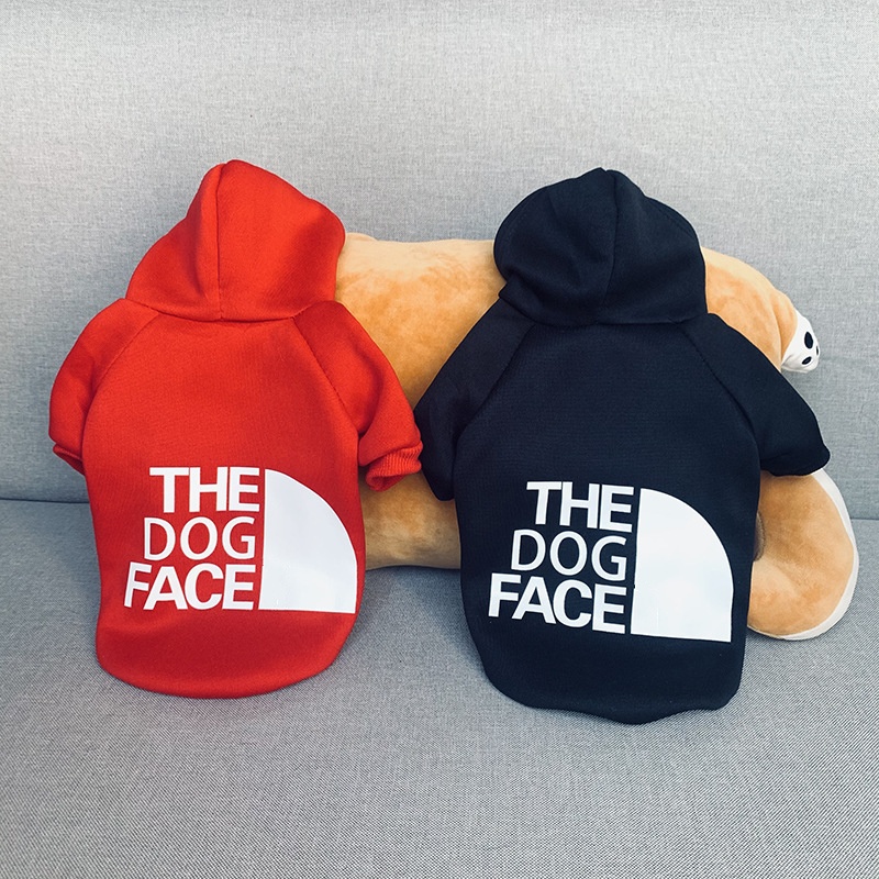 Dog Hoodie The Dog Face Printed Sweatshirt Warm Dog Sweater Solid Colors Dog Clothes Apparel with Hood Pet Clothes and Sweater Coat All in One CH275 a