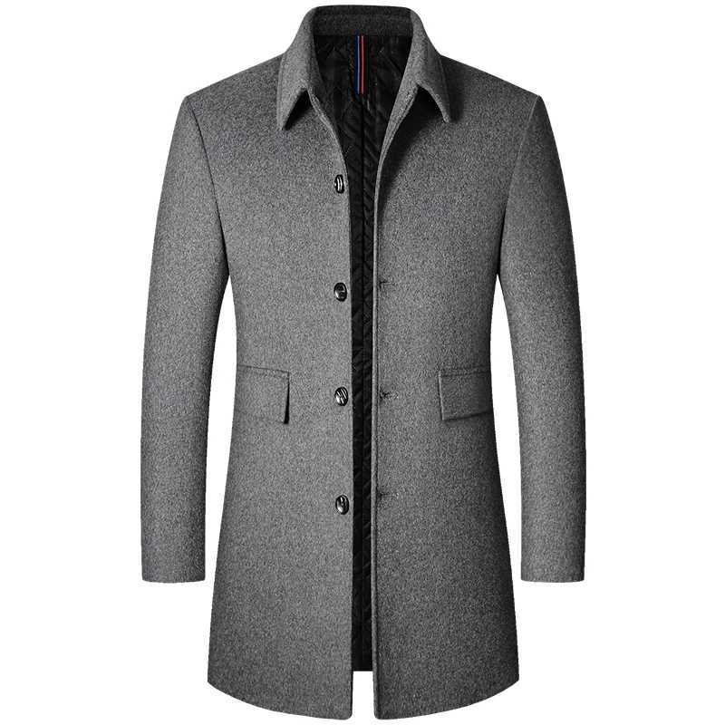New Boutique Mens Autumn and Winter Comfortable Slim Casual Fashion Gentlemans Wedding To Work Hosting Trend Mens Woolen Coat Y240924