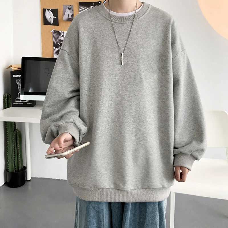 Mens Autumn Winter Hooded Sweatshirts Fashion Brand Loose Round Neck Ruffian Hoodie Men Streetwear Warm Long Sleeve HoodiesX240925