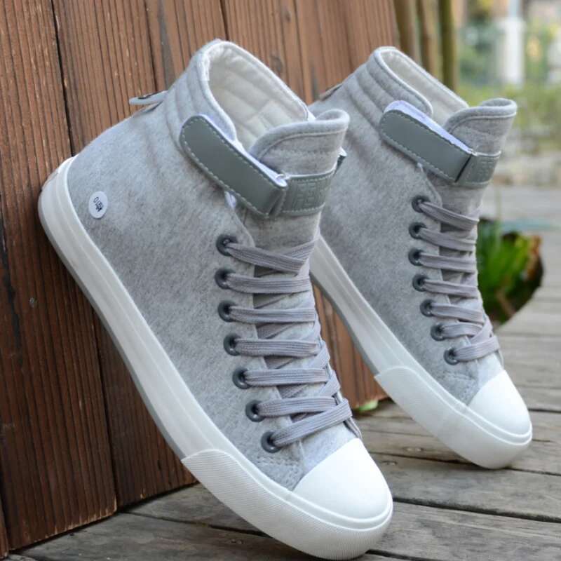 Men High Top White Shoe Summer New Mens Fashion Breathable Canvas Sneakers Non-slip Flat Casual Shoes free shipping shoes
