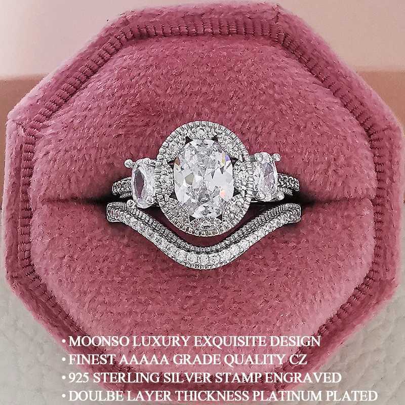 2023 New Luxury Retro Silver Engagement and Wedding Ring Set for Women High Quality Gifts and Jewelry Bulk Sales R4991 W240925