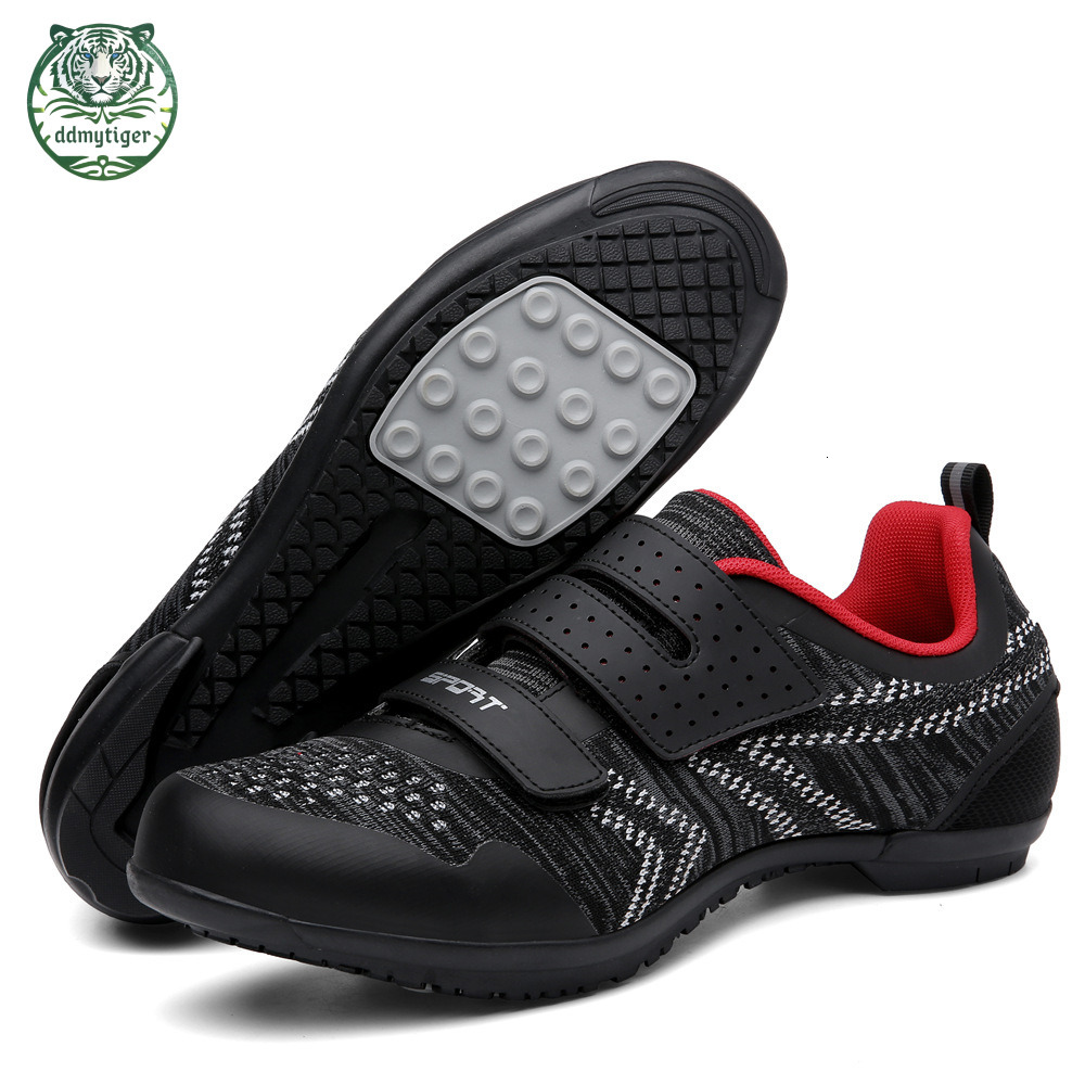 ddmytiger New Road Self locking with Hard Sole Mountain Shoes, Power Assisted Bike Locking Shoes for Men's Cycling A ddmythur