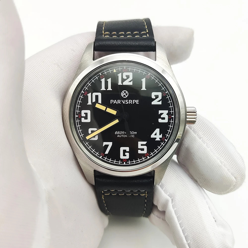 PARSRPE - ultra-bright luminescent aseptic dial self-winding NH35 calibre 40mm vintage mens waterproof watch 240906