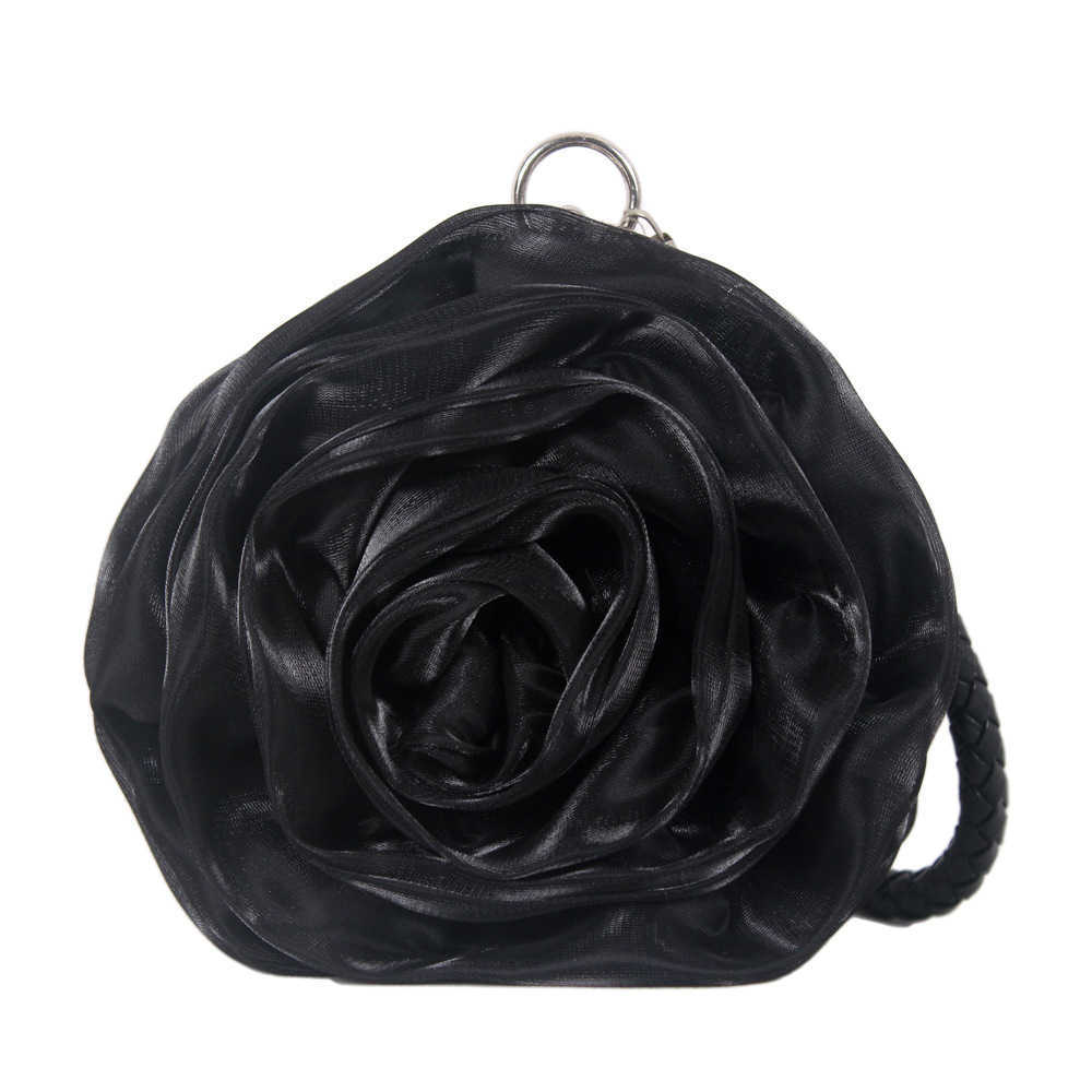 Clutch Bag Red Rose Blossoms Bag Silk Bridal Wedding Designer Bag Banquet Bag New Mini Girl Handbag 240920