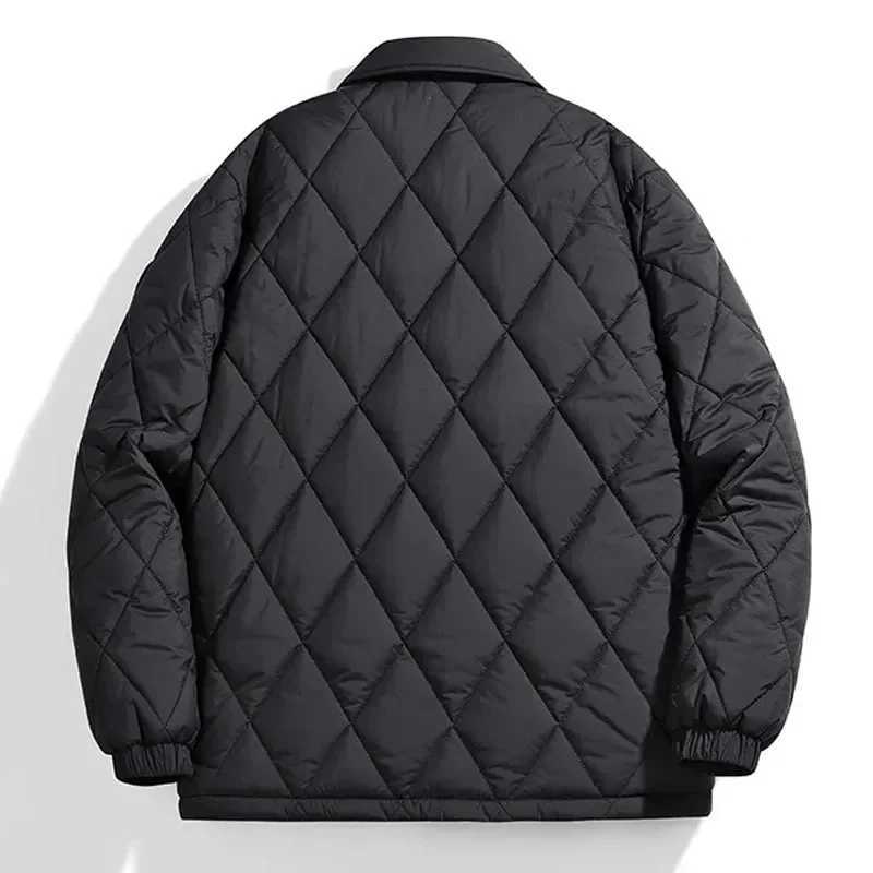 Mens classic winter jacket loose blanket cotton padded jacket womens pocket goods retro casual warm jacket mens new style Y240925