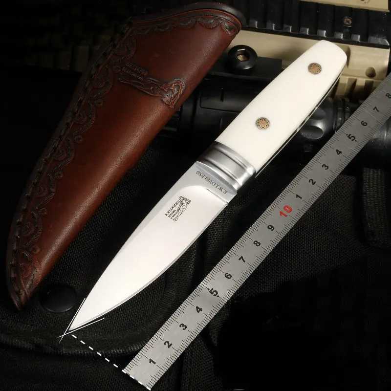 Trskt M390 Blade Tactical Hunting Knife Kitchen Camping Knife Japanese Rescue Survival Edc Tool with Leather Cover Direct Shipping CL240925