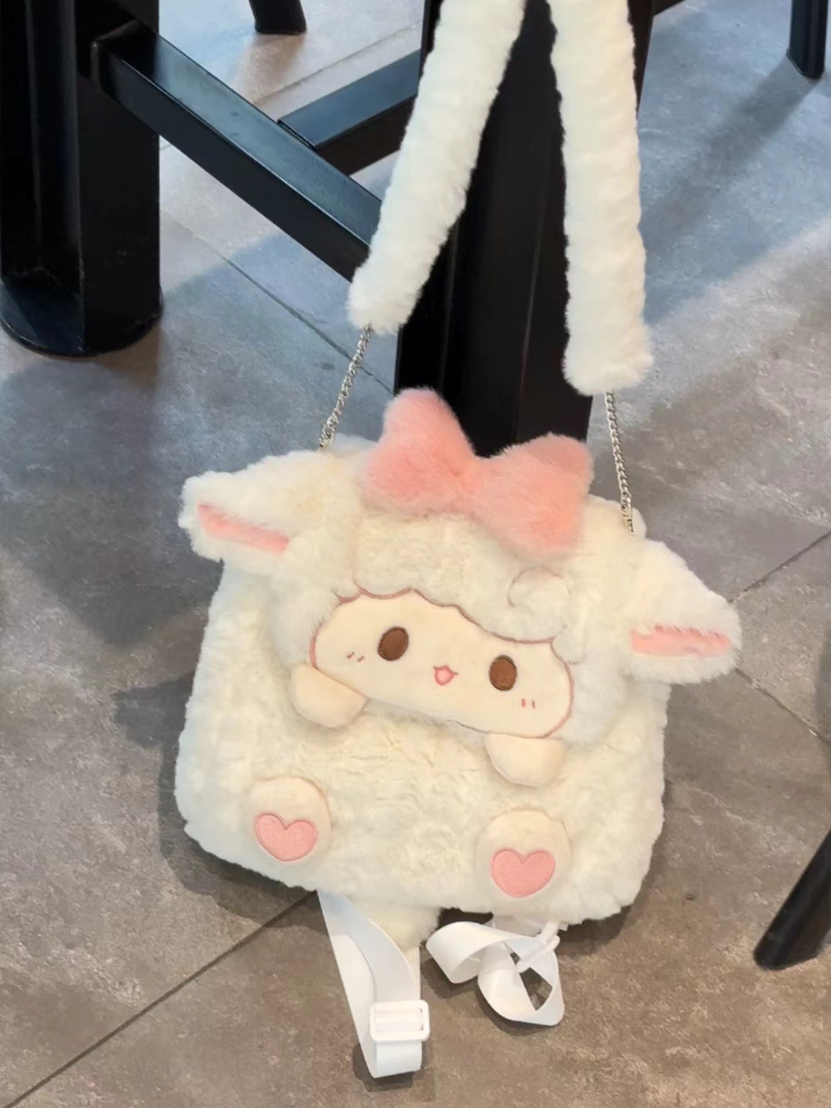 2024 new designer backpack cartoon lamb plush doll bag cute girl college JK multifunctional backpack ins backpack