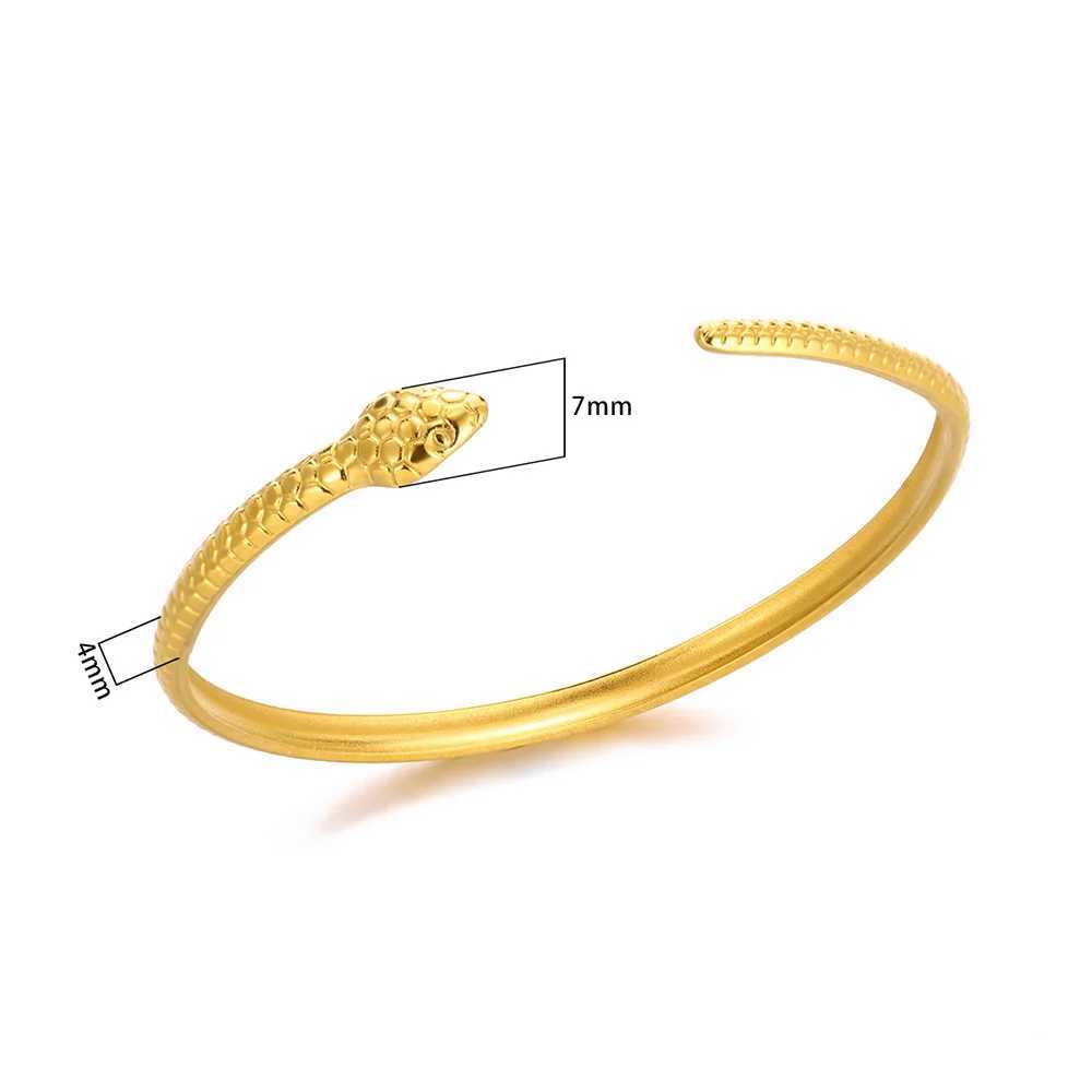 Stainless Steel Snake Bangle For Women Gold Color Charm Animal Bracelet Openning Bangle Party Aesthetic Jewelry AccessoriesX240925