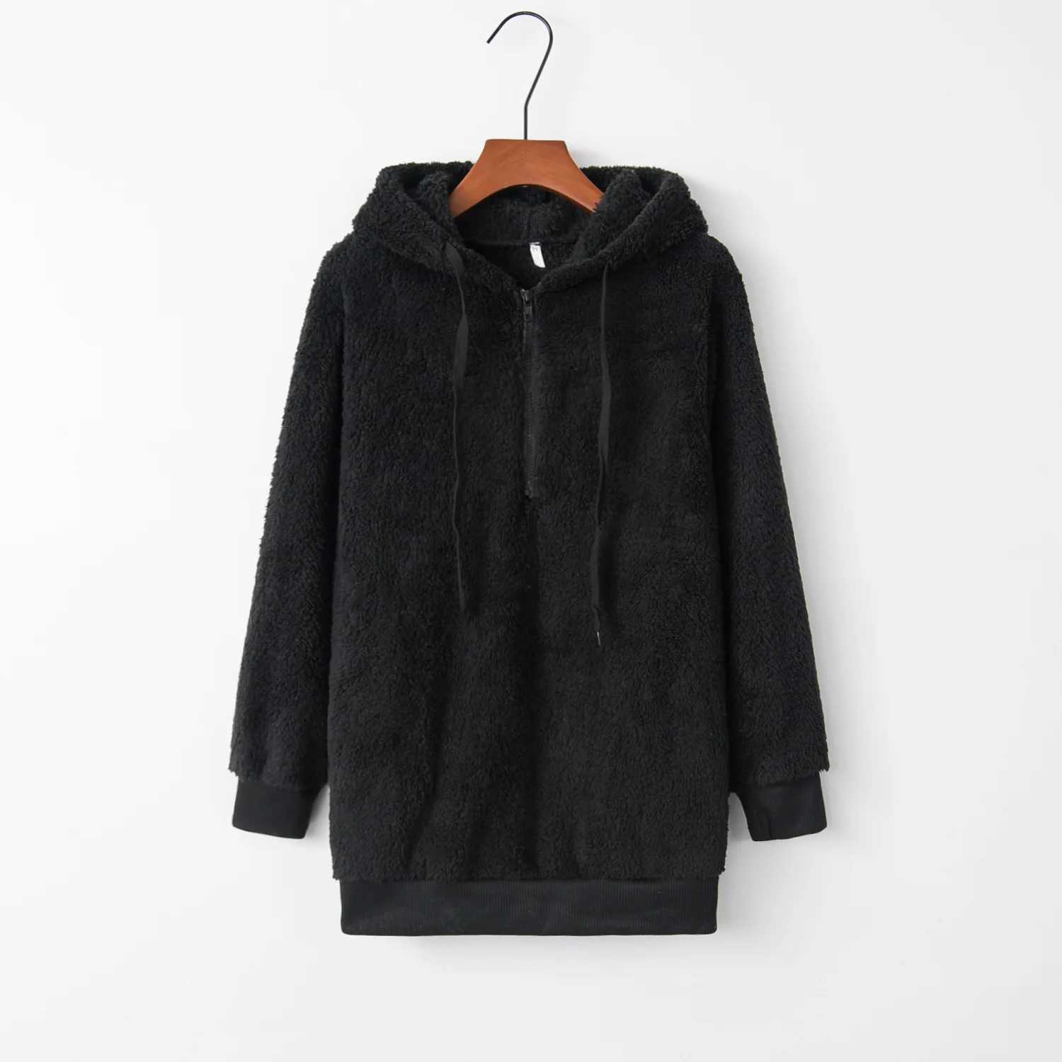 Hoodies Women Warm Hot Style Pure Color Long Sleeve fleece womens Fleece Woollen sweatershirts Clothing YSY010X241016