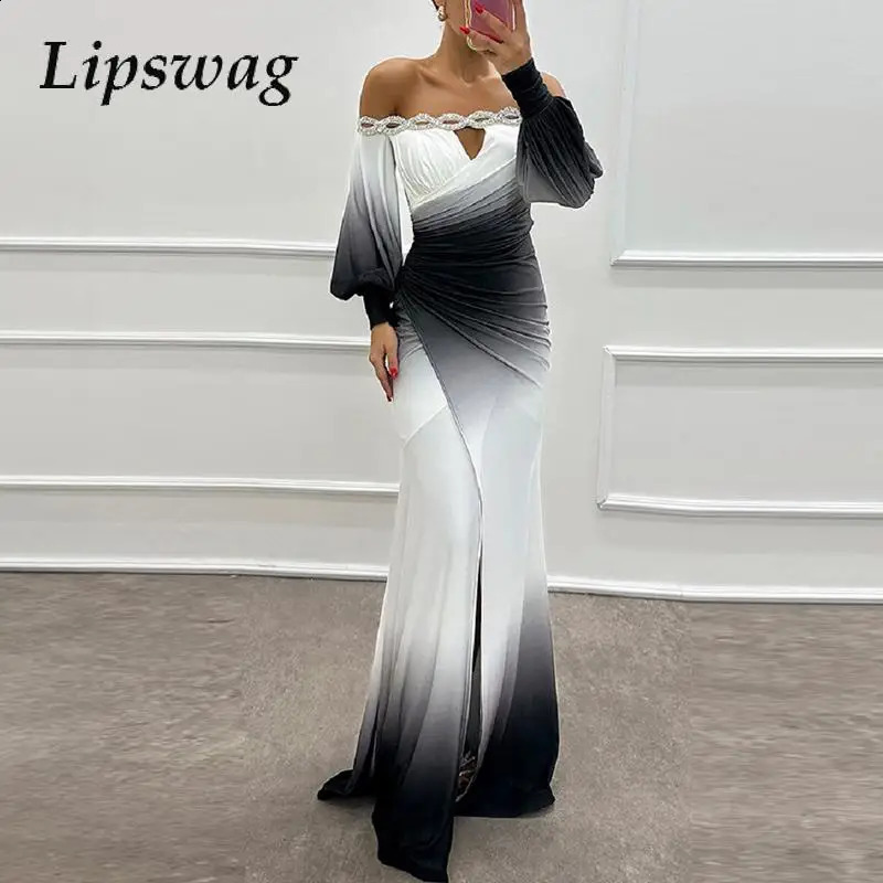 Bodycon Prom Dress: Chic Tie-Dyed Asymmetric Evening Dress with Elegant Beading, One-Shoulder Party Gown C260311