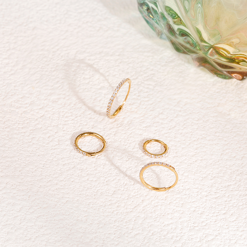 TUPMI 20G Nose Ring Hoop 316L Surgical Steel Nose Hoop 14k Gold CZ Handmade Stainless Steel Cartilage Earrings Tragus Helix Hoop Nose Rings Piercing J